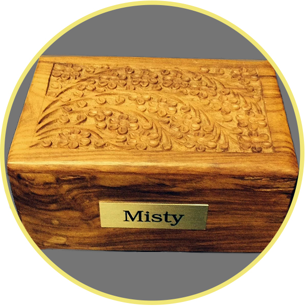 A wooden urn for Misty